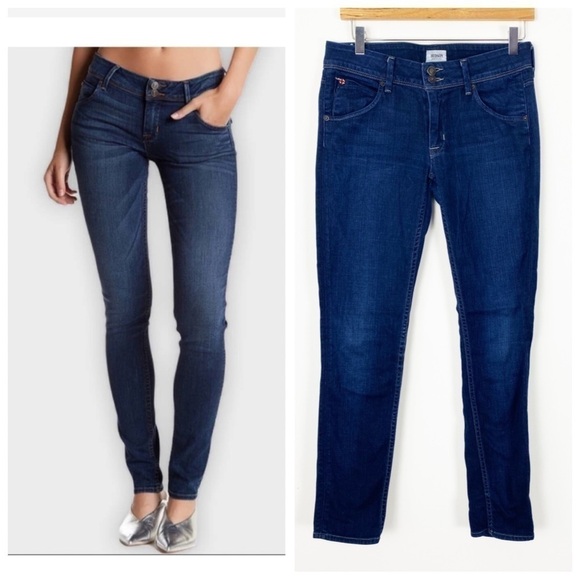 HUDSON Jeans Dark Wash Flap Pocket Skinny Jeans Size 27 Stretchy - Picture 1 of 10